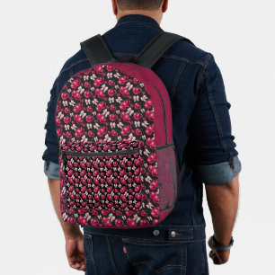 Coquette Kersen Patroon Roze Strik Esthetisch Bedrukte Rugzak