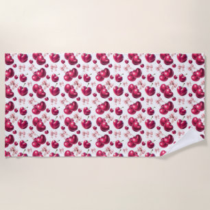 Coquette Kersen Patroon Roze Strik Esthetisch Strandlaken