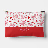 Coquette Kersen & Strikken Roze en Rode Rut Etui (Voorkant)