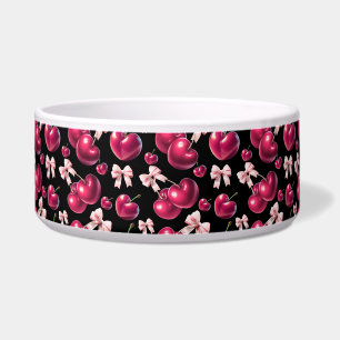 Coquette Kersenpatroon Roze Strik Esthetiek Voerbakje