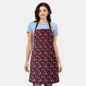 Coquette Kersenpatroon Roze Strik Esthetisch Schort (Gedragen)
