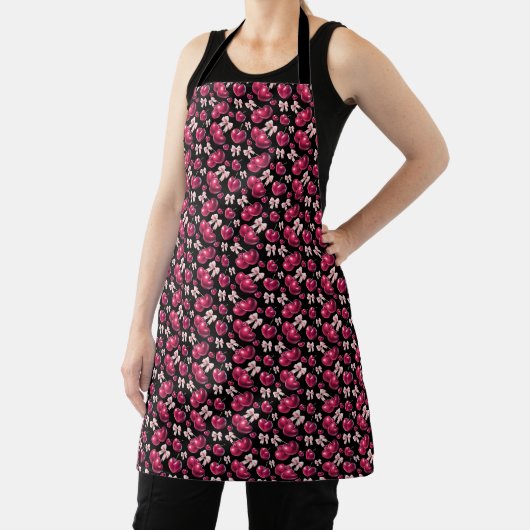 Coquette Kersenpatroon Roze Strik Esthetisch Schort (Insitu)