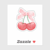 Coquette kersroze sticker, meisjesachtige sticker (Vel)