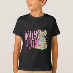 Coquette Kerst Kleurrijke Holly en Jolly Christ T-shirt