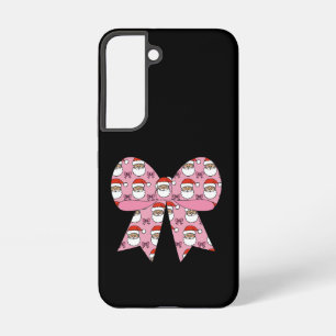 Coquette Kerst Roze Strik Kerstman Vintage Retro Samsung Galaxy Hoesje