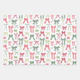 Coquette Kerstbogen Inpakpapier Rood & Groen Vel