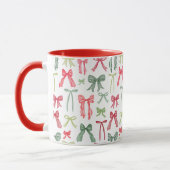 Coquette Kerstbogen Mok – Vintage Rood & Groen (Links)