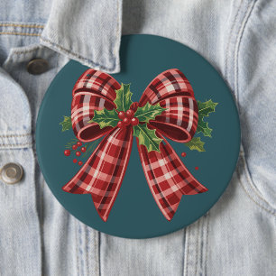 Coquette Kerstboog Squad Cadeau Schattig Winter Ronde Button 6,0 Cm