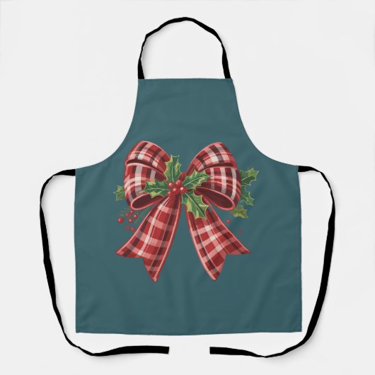 Coquette Kerstboog Squad Cadeau Schattig Winter Schort (Voorkant)