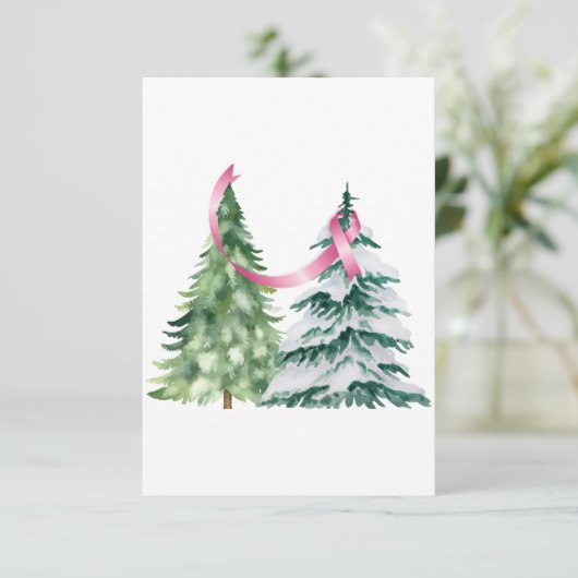 Coquette Kerstboom, Borstkanker Bewustzijn Bedankkaart (Staand voorkant)