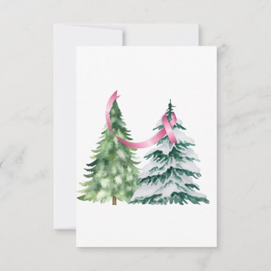 Coquette Kerstboom, Borstkanker Bewustzijn Bedankkaart (Achterkant)