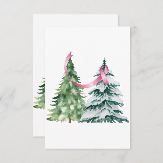 Coquette Kerstboom, Borstkanker Bewustzijn Bedankkaart (Voorkant / Achterkant)