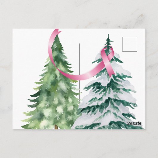 Coquette Kerstboom, Borstkanker Bewustzijn Briefkaart (Achterkant)