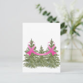 Coquette Kerstboom, Borstkanker Bewustzijn Briefkaart (Staand voorkant)
