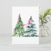 Coquette Kerstboom, Borstkanker Bewustzijn Feestdagenkaart (Staand voorkant)