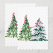 Coquette Kerstboom, Borstkanker Bewustzijn Feestdagenkaart (Voorkant / Achterkant)