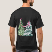 Coquette Kerstboom, Borstkanker Bewustzijn T-shirt (Achterkant)