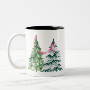 Coquette Kerstboom, Borstkanker Bewustzijn Tweekleurige Koffiemok