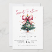 Coquette Kerstboom Bow Sweet Sixteen Kaart (Voorkant)