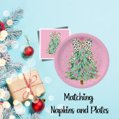 Coquette Kerstboom Roze Papier Borden Papieren Bordje