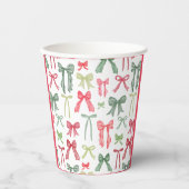 Coquette Kerstbows Bekers – Vintage Rood & Groen (Voorkant)