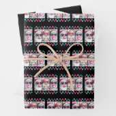 Coquette Kerstman Bow Retro Preppy Kerstmis Inpakpapier Vel (In situ)