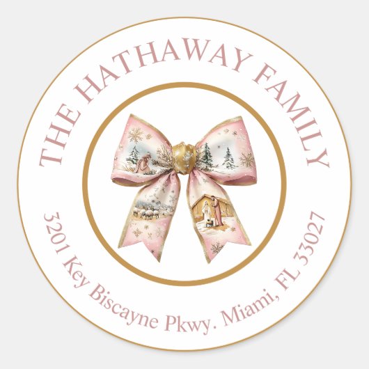 Coquette Kerstmis Geboorte Jezus Adres Label (Voorkant)