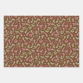 Coquette Kerstmis Gingerbread en Candy Canes Inpakpapier Vel (Voorkant 3)