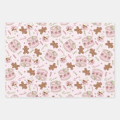 Coquette Kerstmis Gingerbread en Candy Canes Inpakpapier Vel (Voorkant)