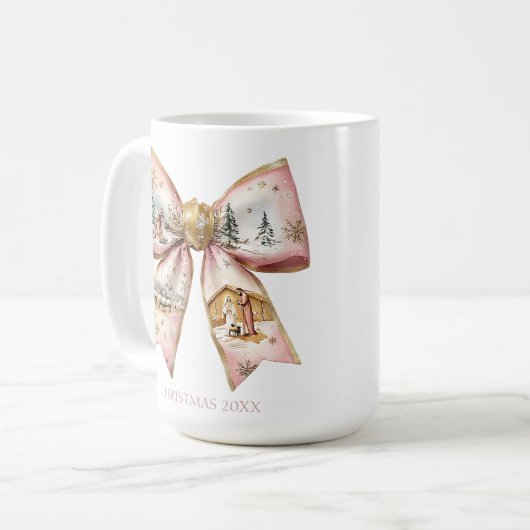 Coquette Kerstmiskerststal Bow Koffiemok (Voorkant links)