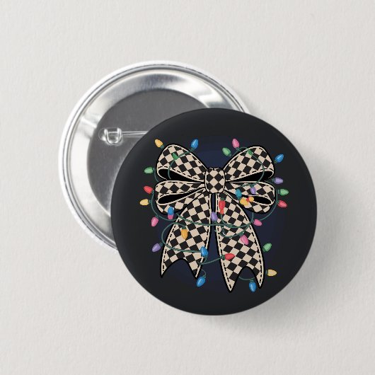 Coquette Kerstverlichting Boog Prettig Kerstfeest  Ronde Button 5,7 Cm (Voorkant /achterkant)