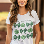 Coquette klavers en groene bogen met witte Stippen T-shirt
