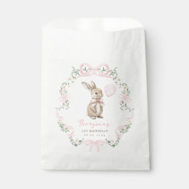 Coquette Konijn Roze Strik Meisje Verjaardag Bedankzakje