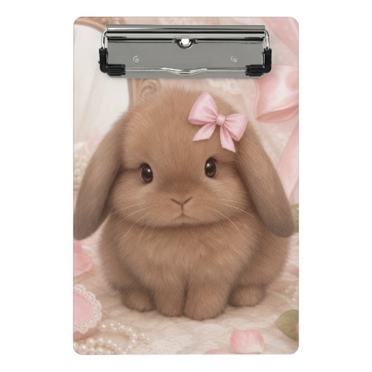 coquette konijn roze strik Mini Klembord (Voorkant)