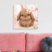 coquette konijn roze strik muurkunst canvas afdruk (Insitu (Woonkamer))
