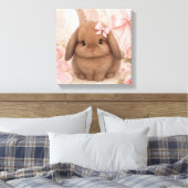 coquette konijn roze strik muurkunst canvas afdruk (Insitu (Slaapkamer))