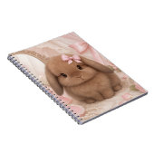 coquette konijn roze strik notitieboek (Rechterzijde)