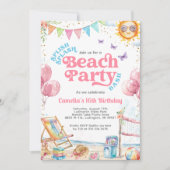 Coquette Kusttiener strand verjaardagsfeestje Kaart (Voorkant)