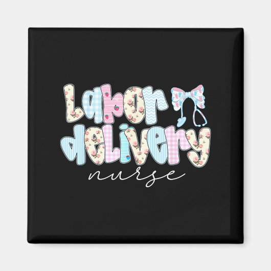 Coquette Labor And Delivery Nurse Crewneck, Bow St Magneet (Voorkant)
