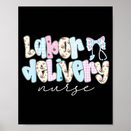 Coquette Labor And Delivery Nurse Crewneck, Bow St Poster (Voorkant)