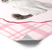 Coquette Lapjeskat Roze Waterverf Poster (Hoek)