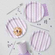 Coquette Lavendel Scallop Bloem Streep