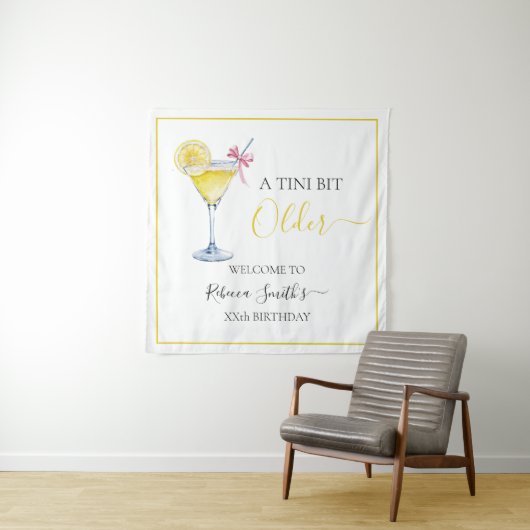 Coquette lemon cocktail A tini bit Older birthday Wandkleed (In situ)