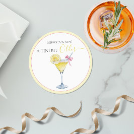 Coquette Lemon Cocktail Een Tini Beetje Oudere Ver Ronde Kartonnen Onderzetter