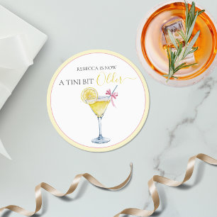 Coquette Lemon Cocktail Een Tini Beetje Oudere Ver Ronde Kartonnen Onderzetter