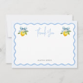 Coquette Lemon Italiaans Wavy Baby shower Bedankkaart (Voorkant)