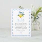 Coquette Lemon Mediterranean Wavy Baby shower Bedankkaart (Staand voorkant)