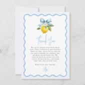 Coquette Lemon Mediterranean Wavy Baby shower Bedankkaart (Voorkant)