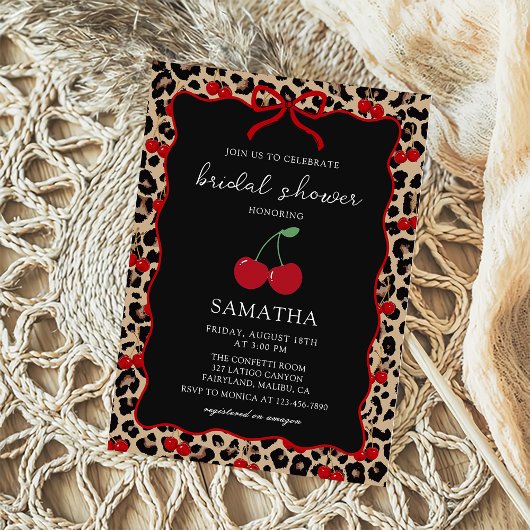 Coquette Leopard Cheetah Girl Birthday Invitation Kaart