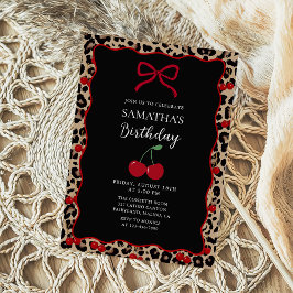 Coquette Leopard Cheetah Girl Birthday Invitation Kaart